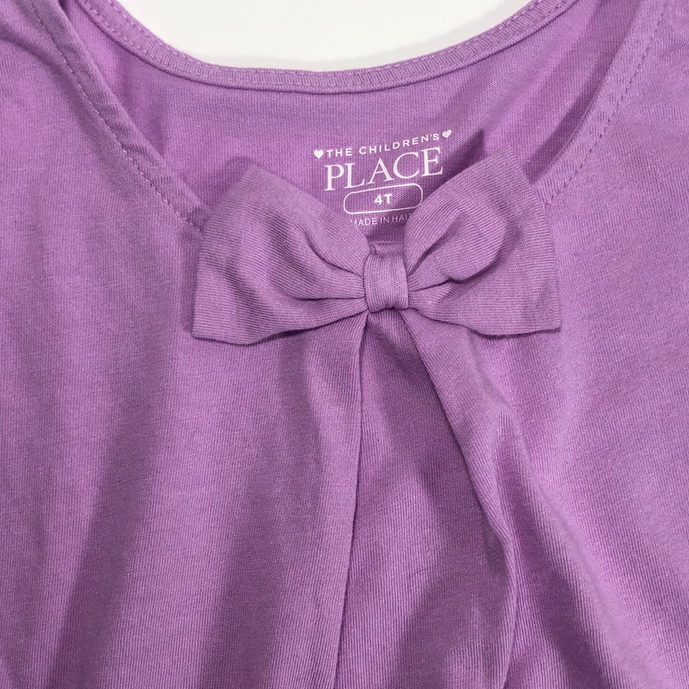 Purple Shirt w Bow, The Children’s Place, 4T, EUC